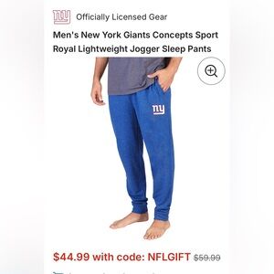 NY Giants New Nike Lg Thick Fuzzy Warm Sweatpant Joggers Gameday ready 3 pockets
